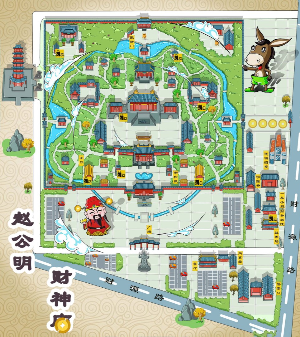 南乐寺庙类手绘地图